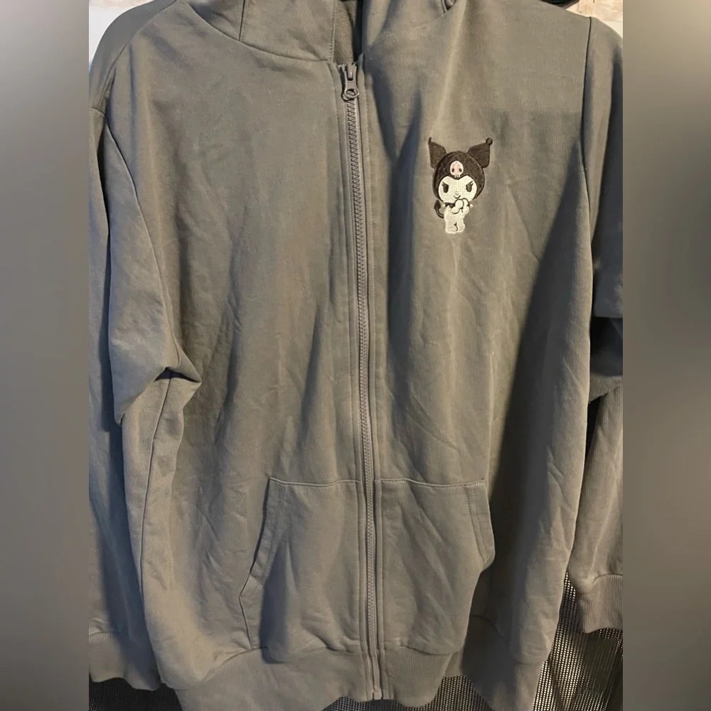 Sanrio Kuromi Gray Zip Up Sweater - Picture 7 of 9
